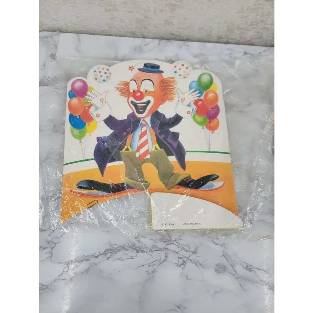 Vintage Clown Art Tissue Centerpiece Party Decorations Bundle Lot